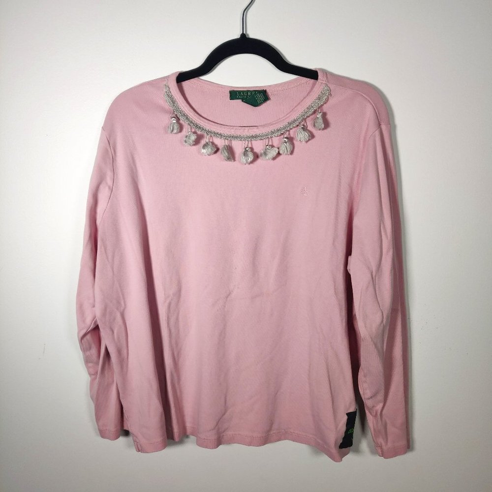 0004 Ralph Lauren upcycled pink long sleeve shirt